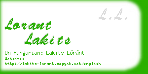 lorant lakits business card